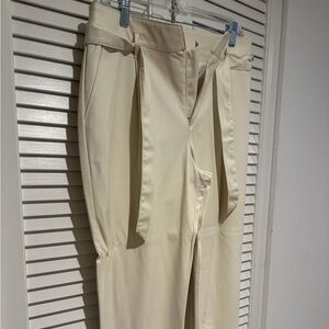 Women’s Cream Leather Pants by Paige